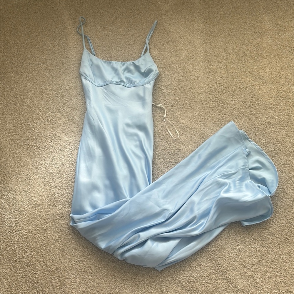 Blue Silk Formal Dress